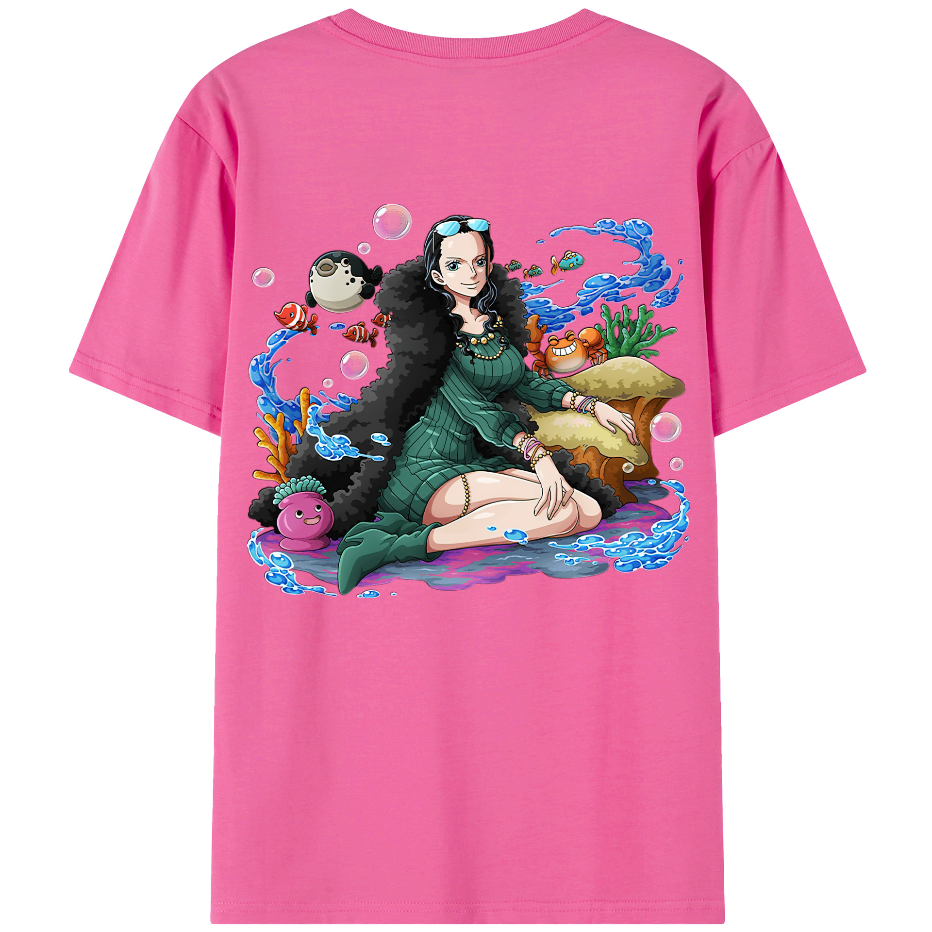 ワンピース ニコ・ロビン ONE PIECE Nico Robin レディース半袖Tシャツ(バックプリント)